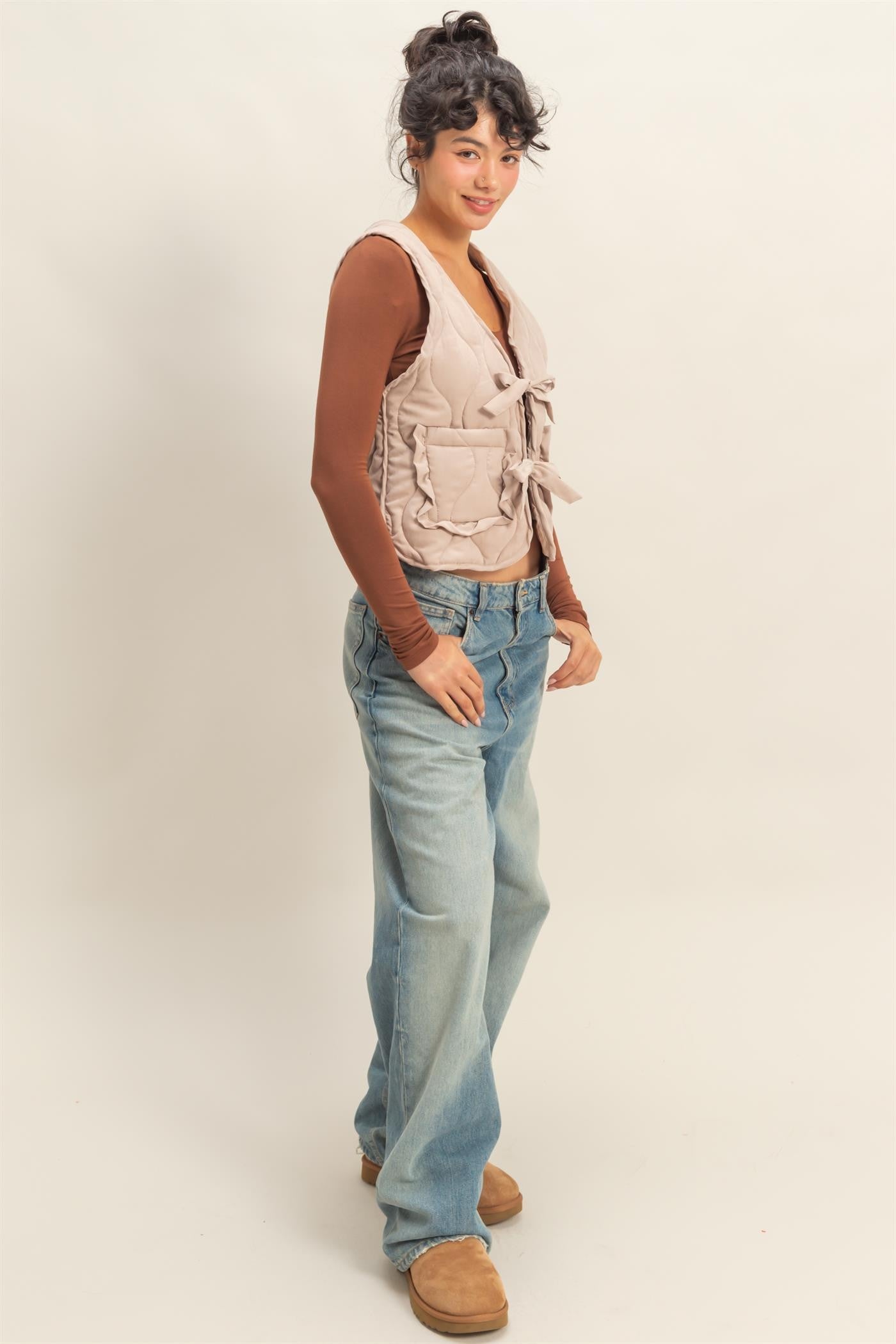 Go With The Bow Quilted Vest