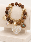 Have a Heart Round Stone Stretch Bracelet