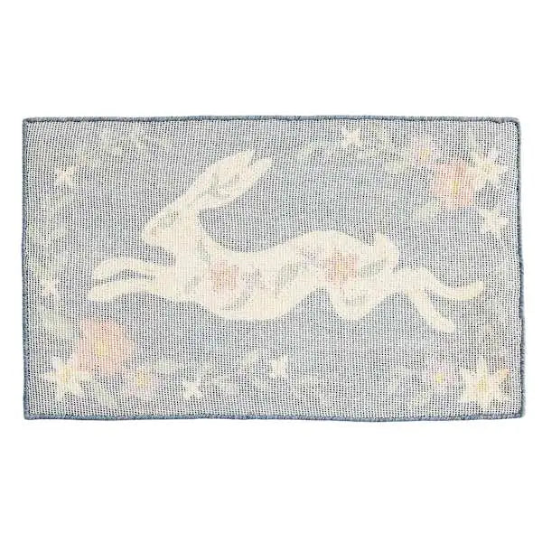 Floral Garden Running Bunny Area Rug