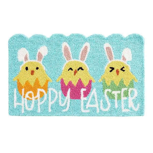 Hoppy Happy Easter Chicks Accent Rug