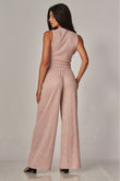 CRINKLES & CRYSTALS RHINESTONE LEISURE SET IN NUDE