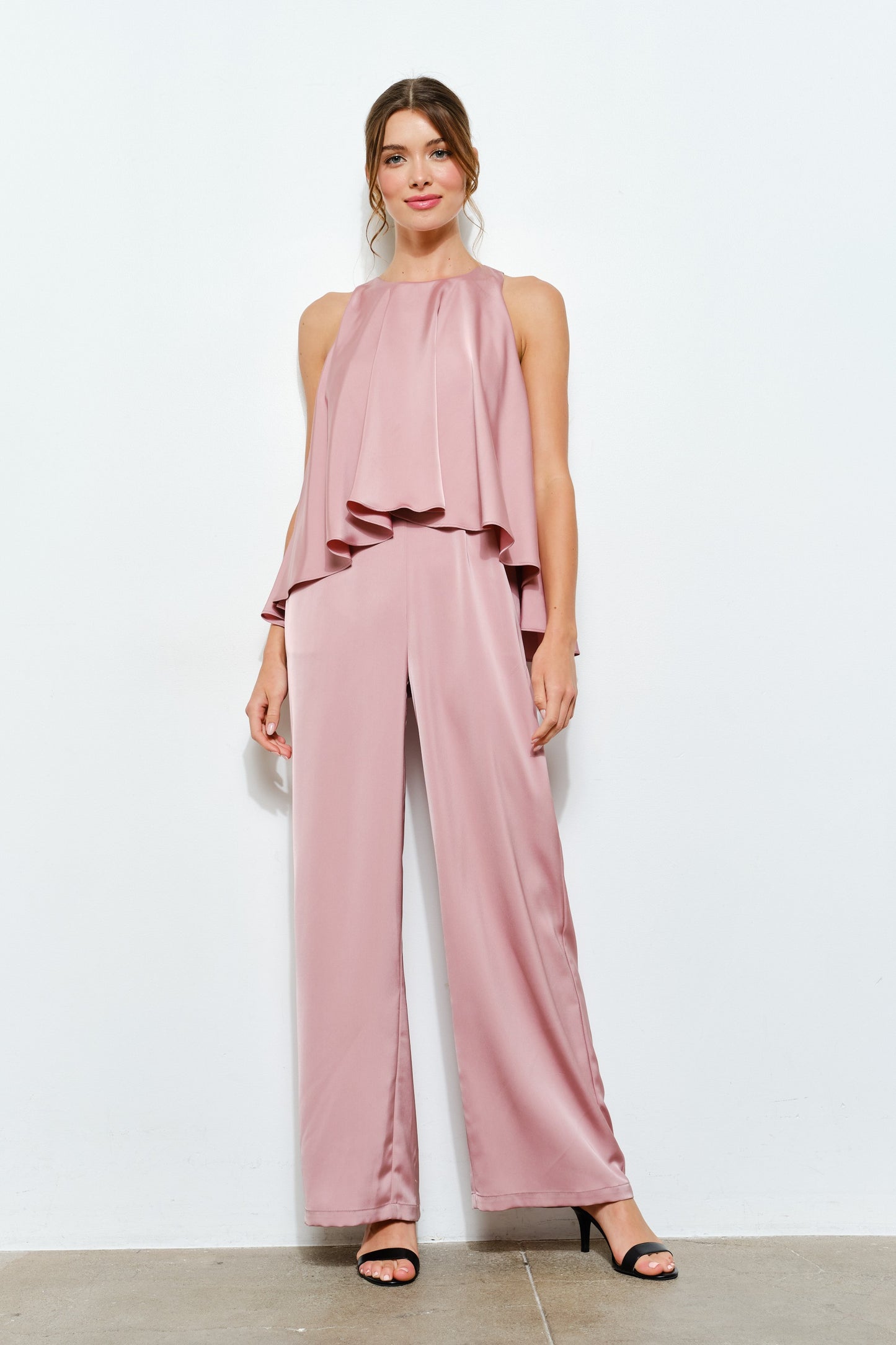 Mauve Over Darling Satin Open Back Jumpsuit