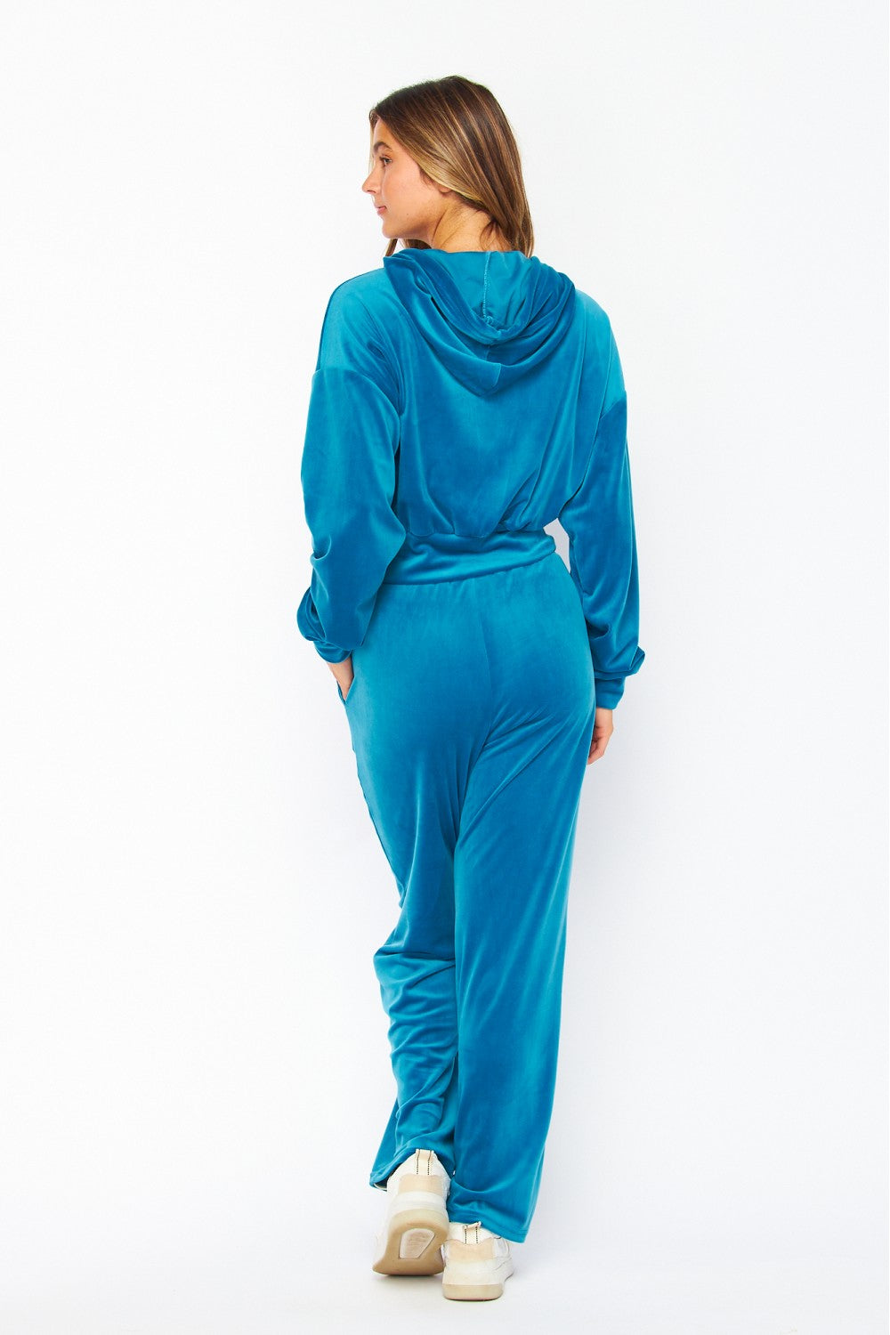 WEEKEND WARRIOR VELOUR JOGGER SET IN BLUE