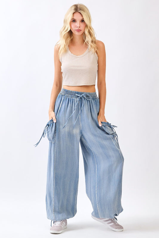Aleta Adjustable Length Chambray Pants