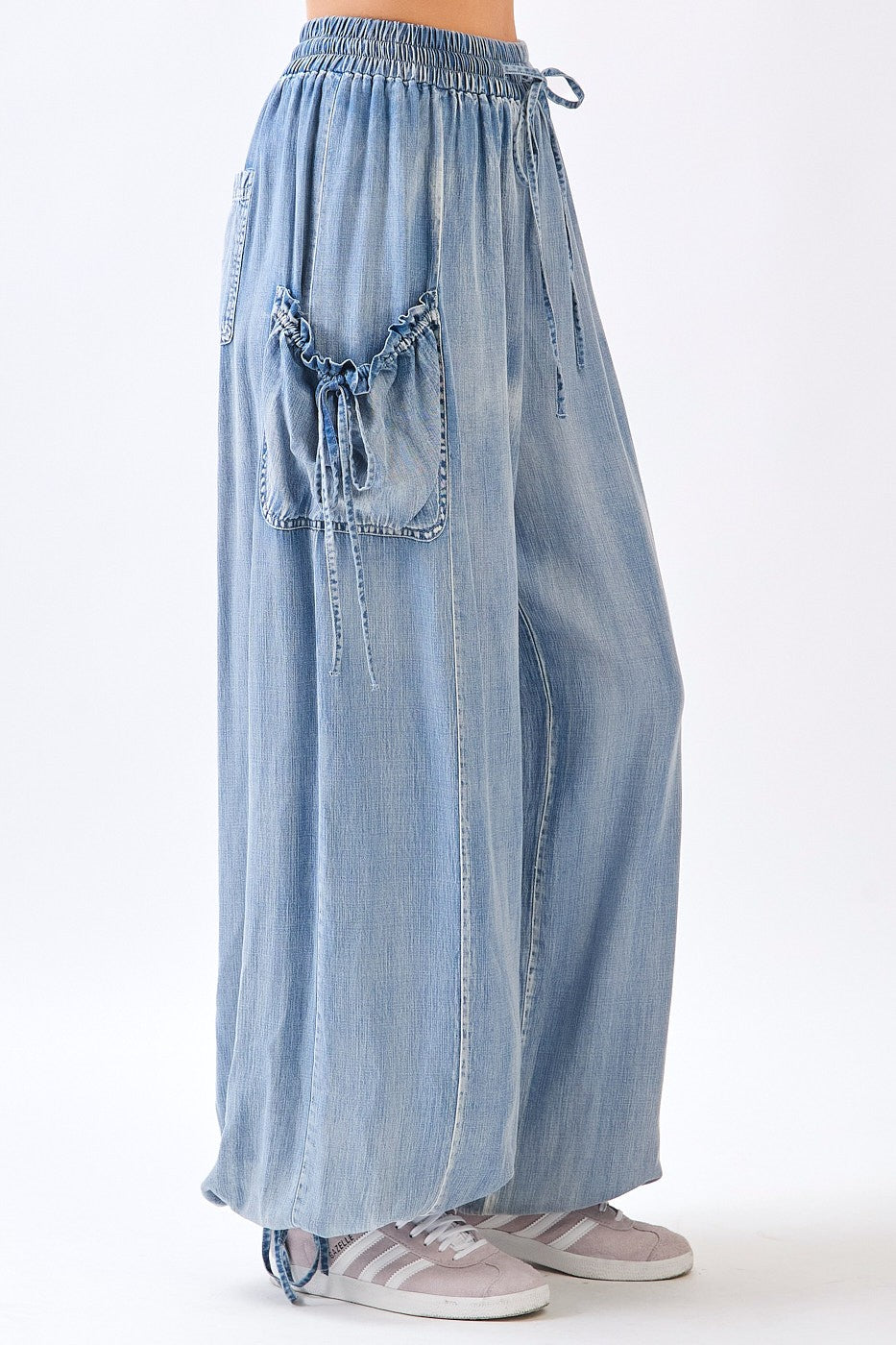 Aleta Adjustable Length Chambray Pants