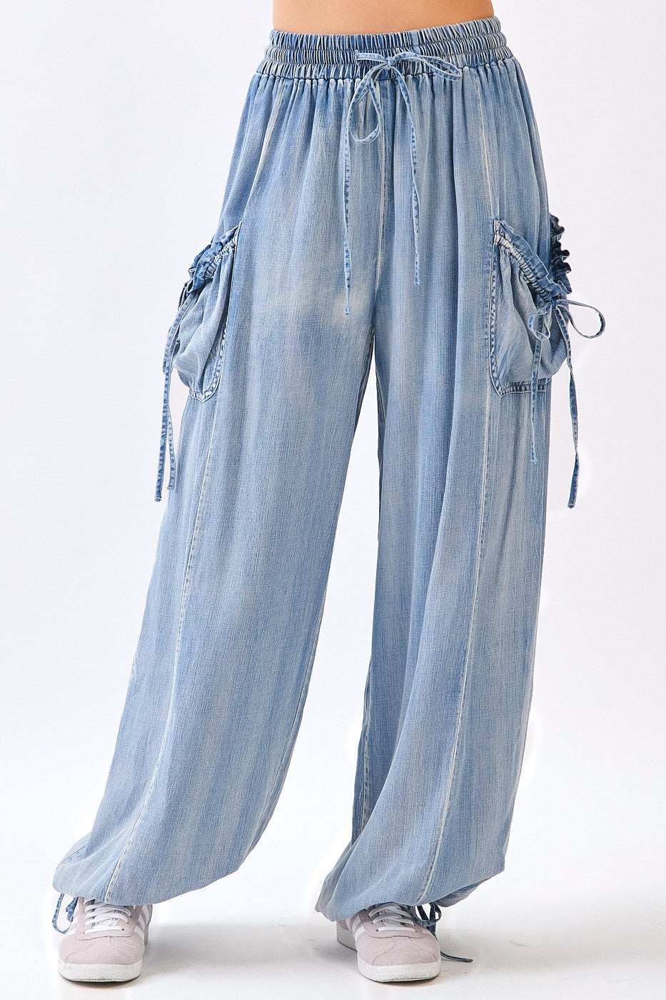 Aleta Adjustable Length Chambray Pants