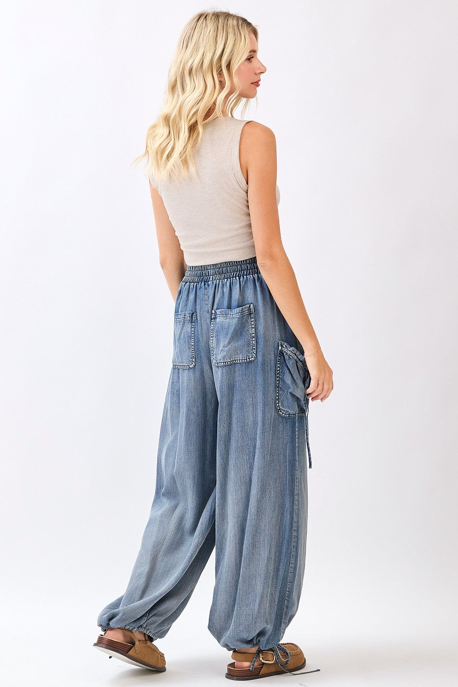 Aleta Adjustable Length Chambray Pants