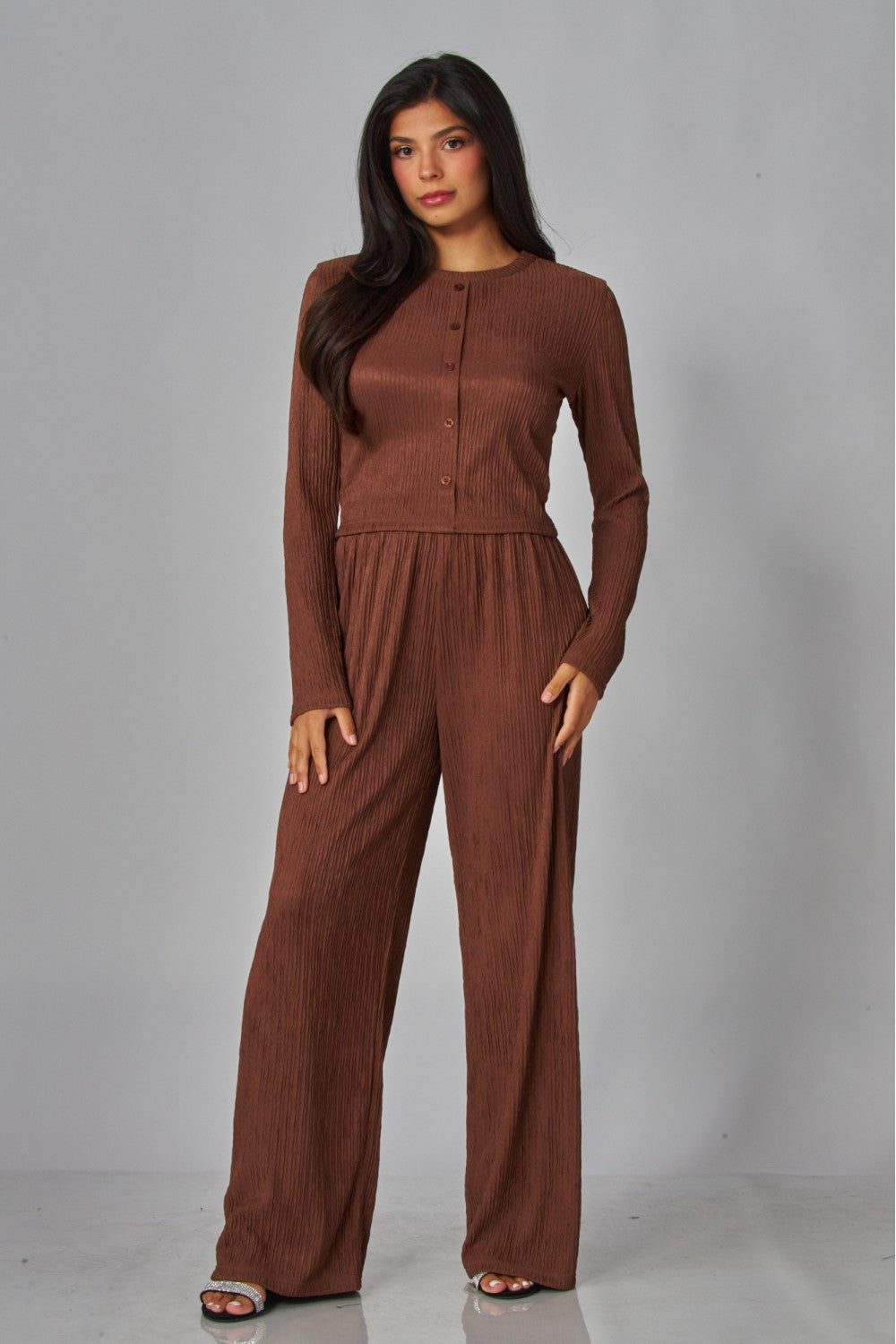 LICENSE TO LOUNGE PANTS SET IN BROWN