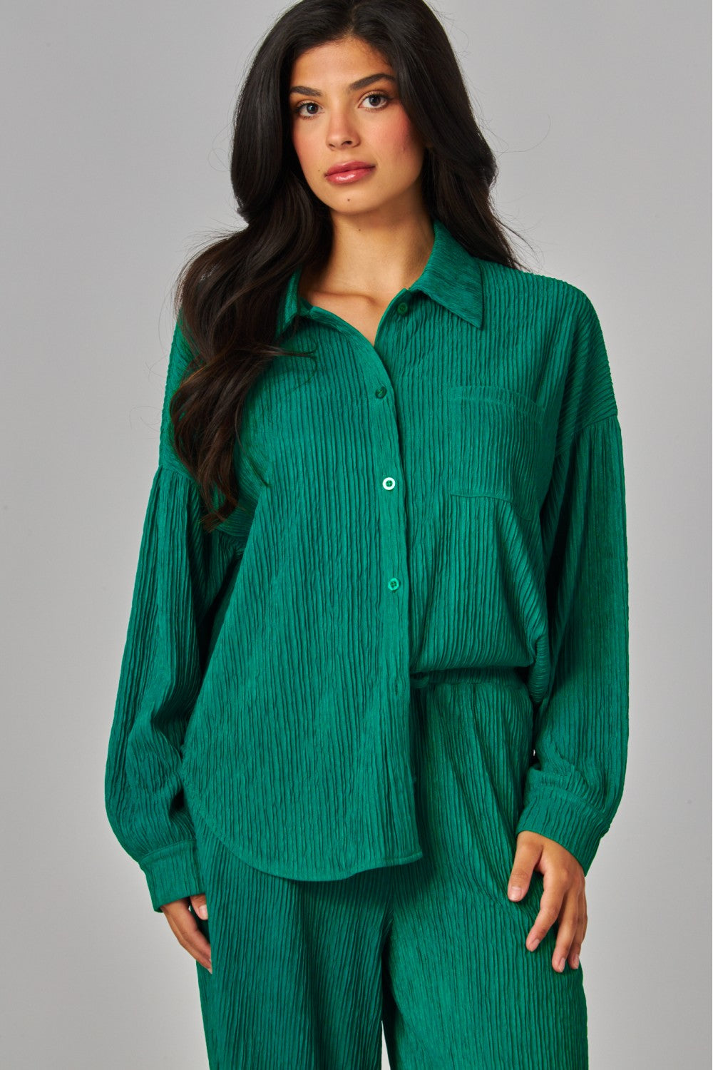 WELCOME THE WEEKEND LOUNGE PANTS SET IN EMERALD