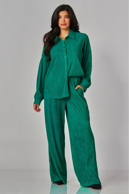 WELCOME THE WEEKEND LOUNGE PANTS SET IN EMERALD