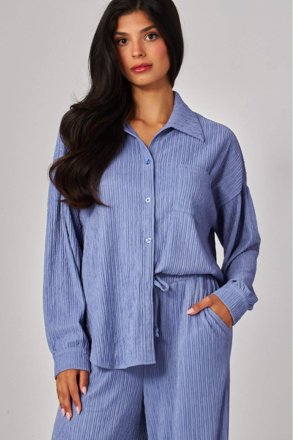 WELCOME THE WEEKEND LOUNGE PANTS SET IN PERIWINKLE