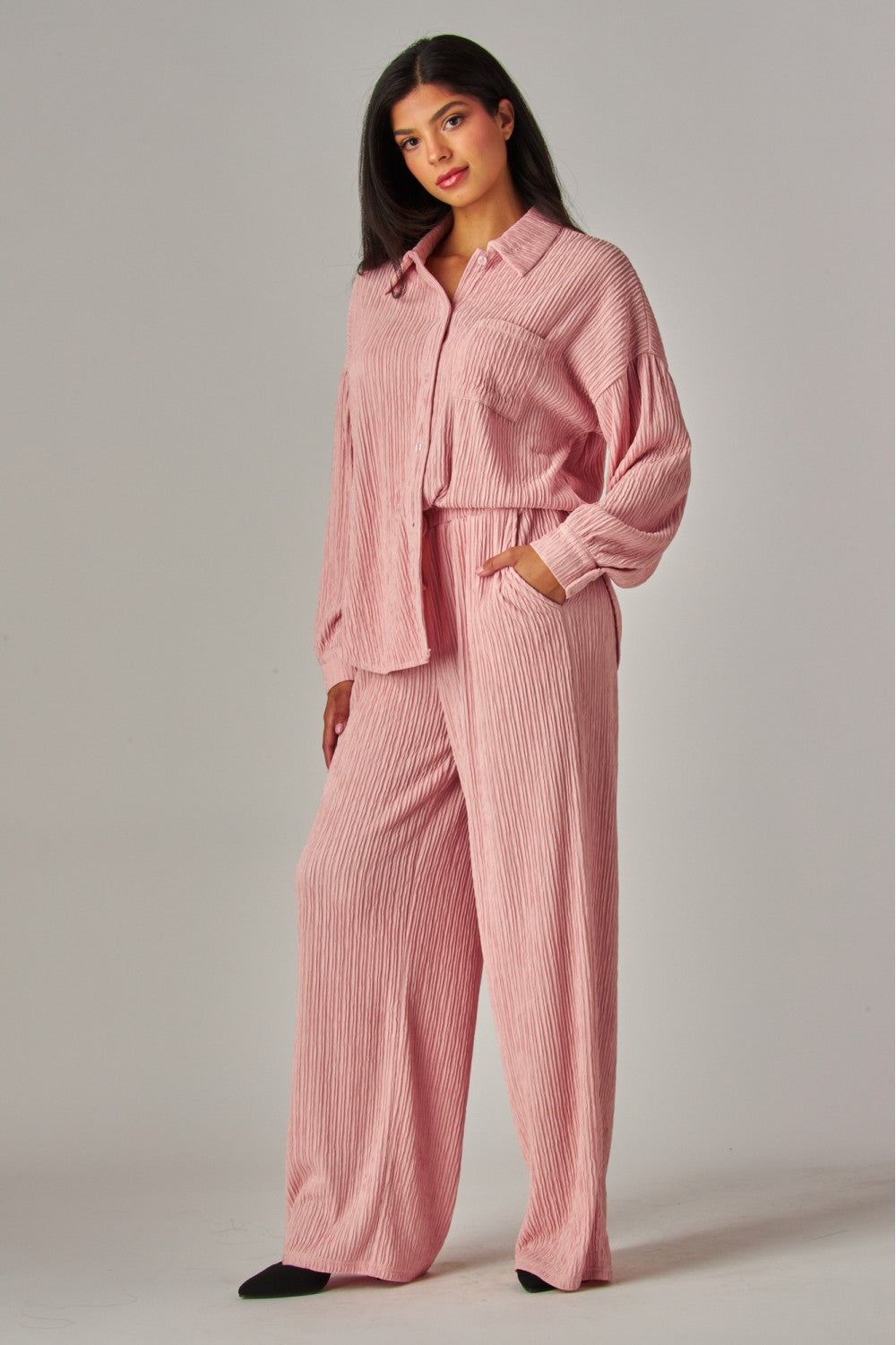 WELCOME THE WEEKEND LOUNGE PANTS SET IN PINK
