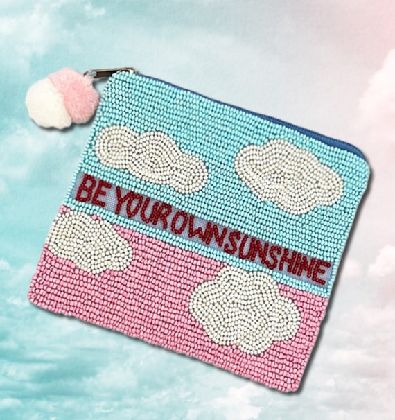 Be Your Own Sunshine Beaded Storage Money Coin Pouch