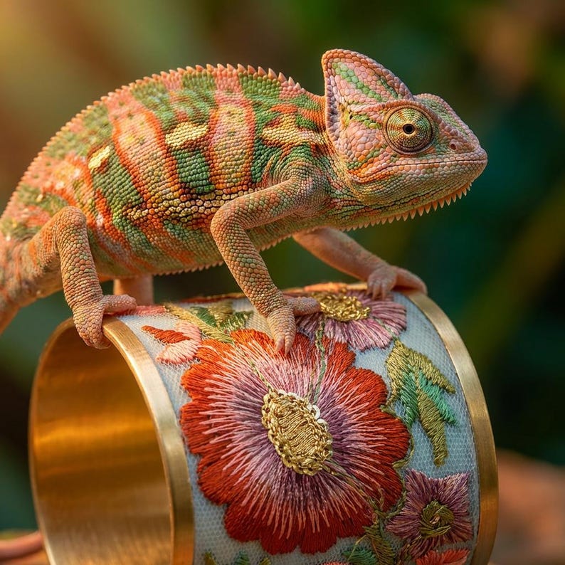 Delilah Cottage Garden Embroidered Cuff Bracelet