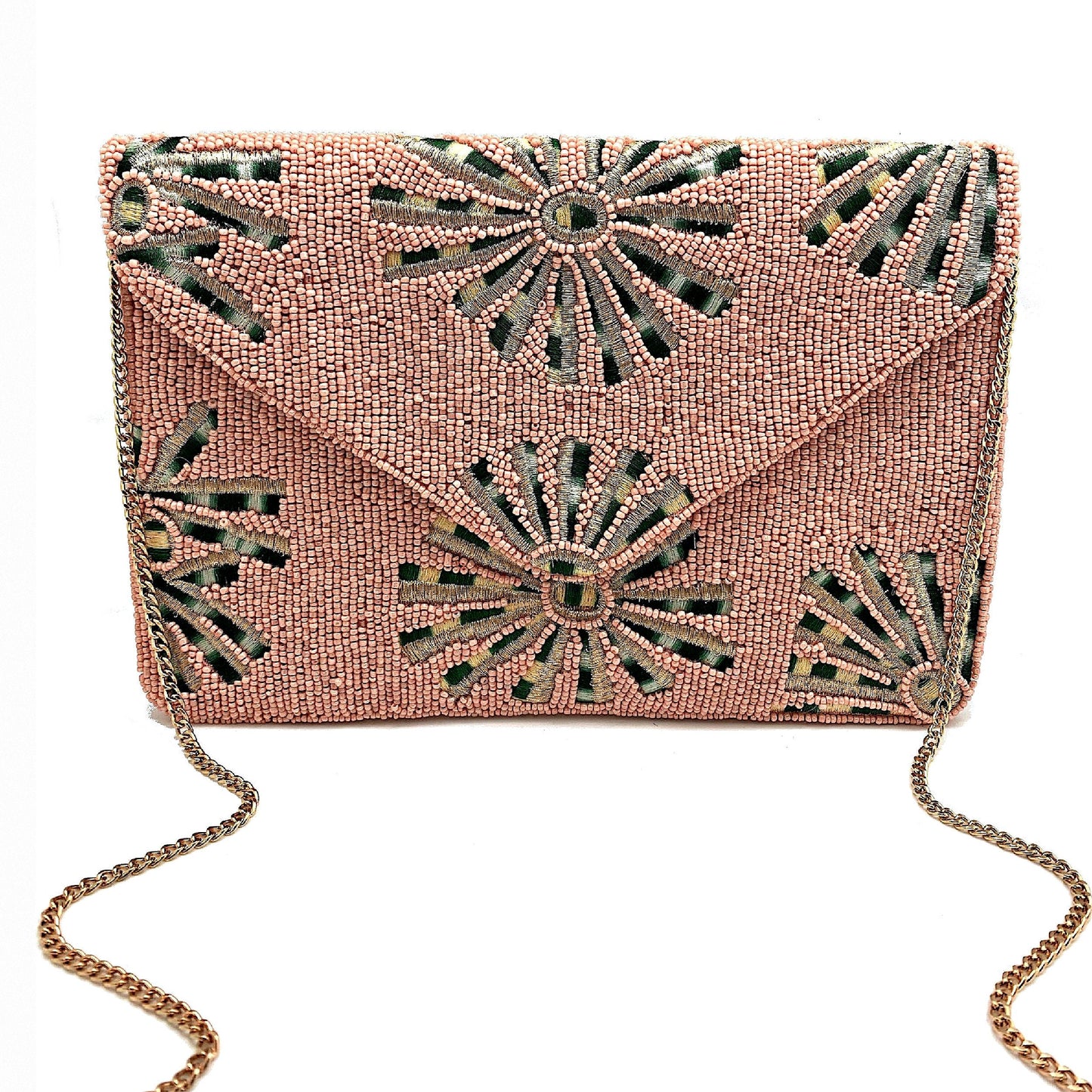 Sienna Starburst Seed Bead Crossbody Chain Clutch Boho Gift Handbag