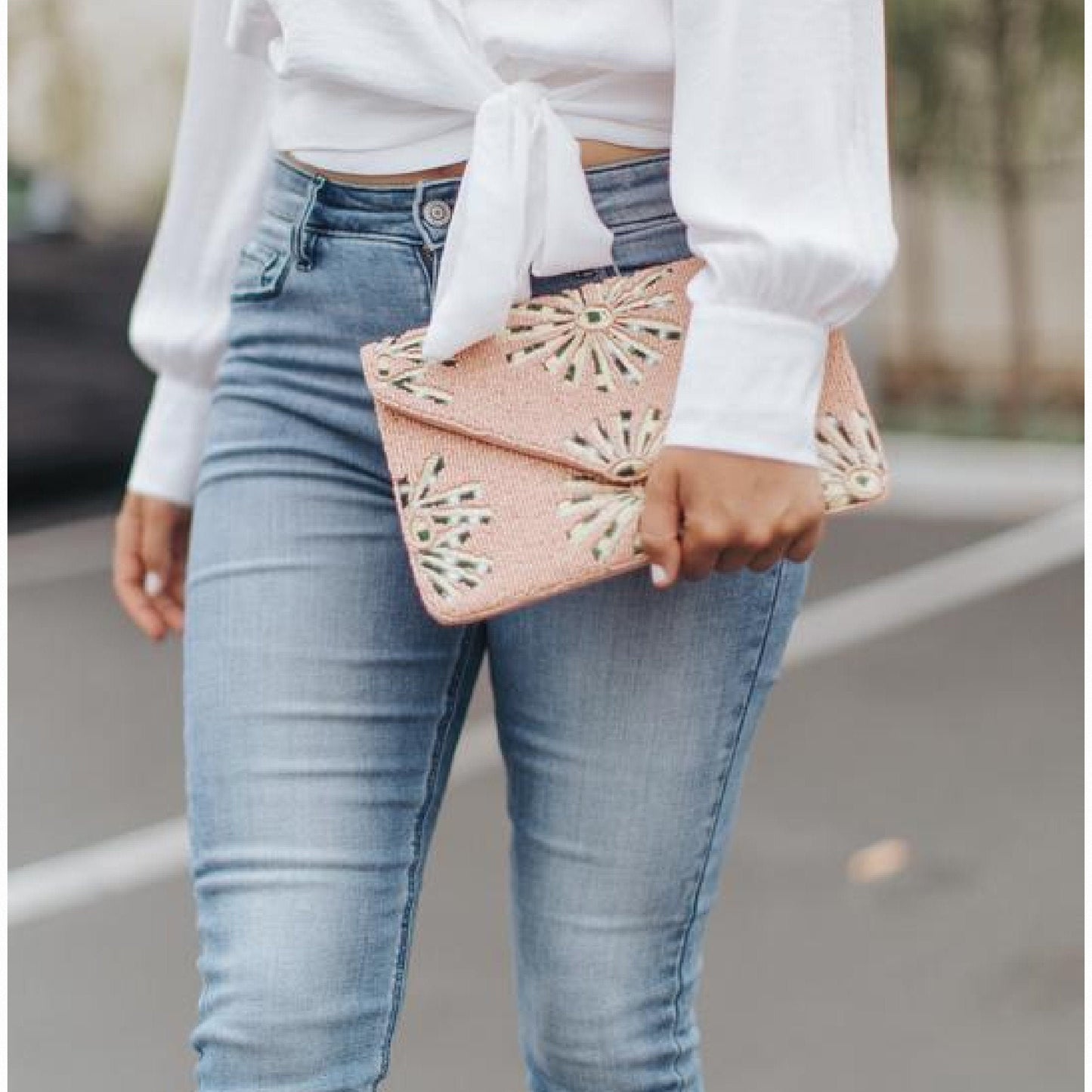 Sienna Starburst Seed Bead Crossbody Chain Clutch Boho Gift Handbag