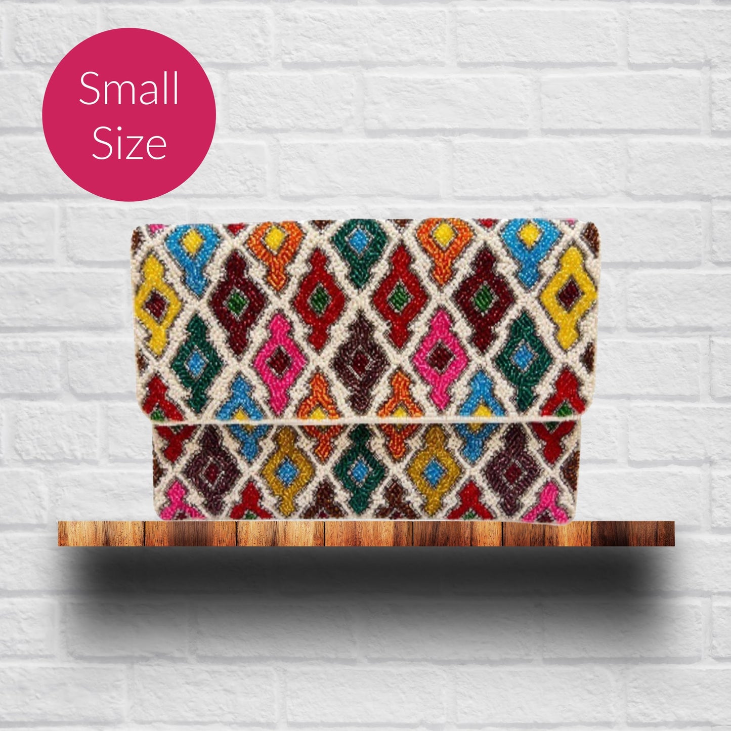 Modern Marrakesh Bohemian Seed Beaded Clutch Bag Crossbody Handbag