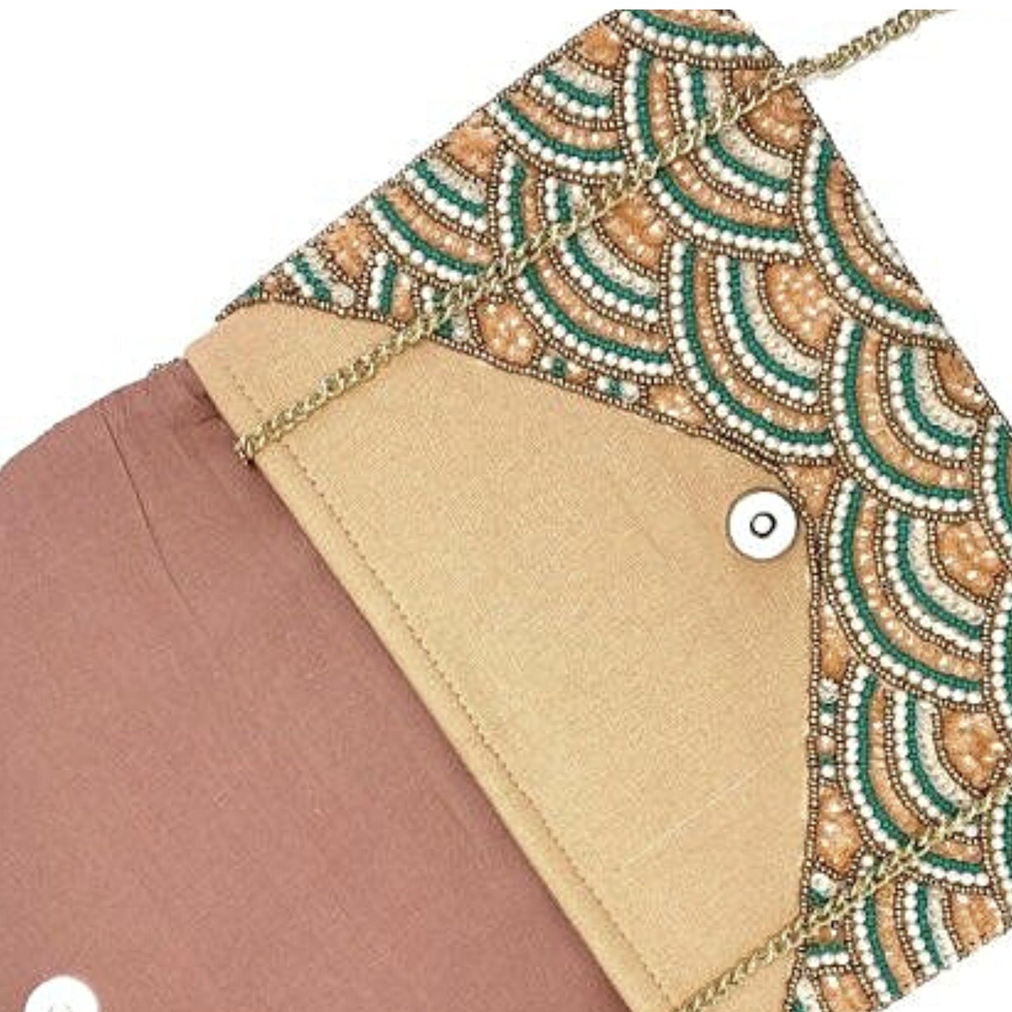 Mermaids Make Waves Seed Beaded Crossbody Clutch Bag