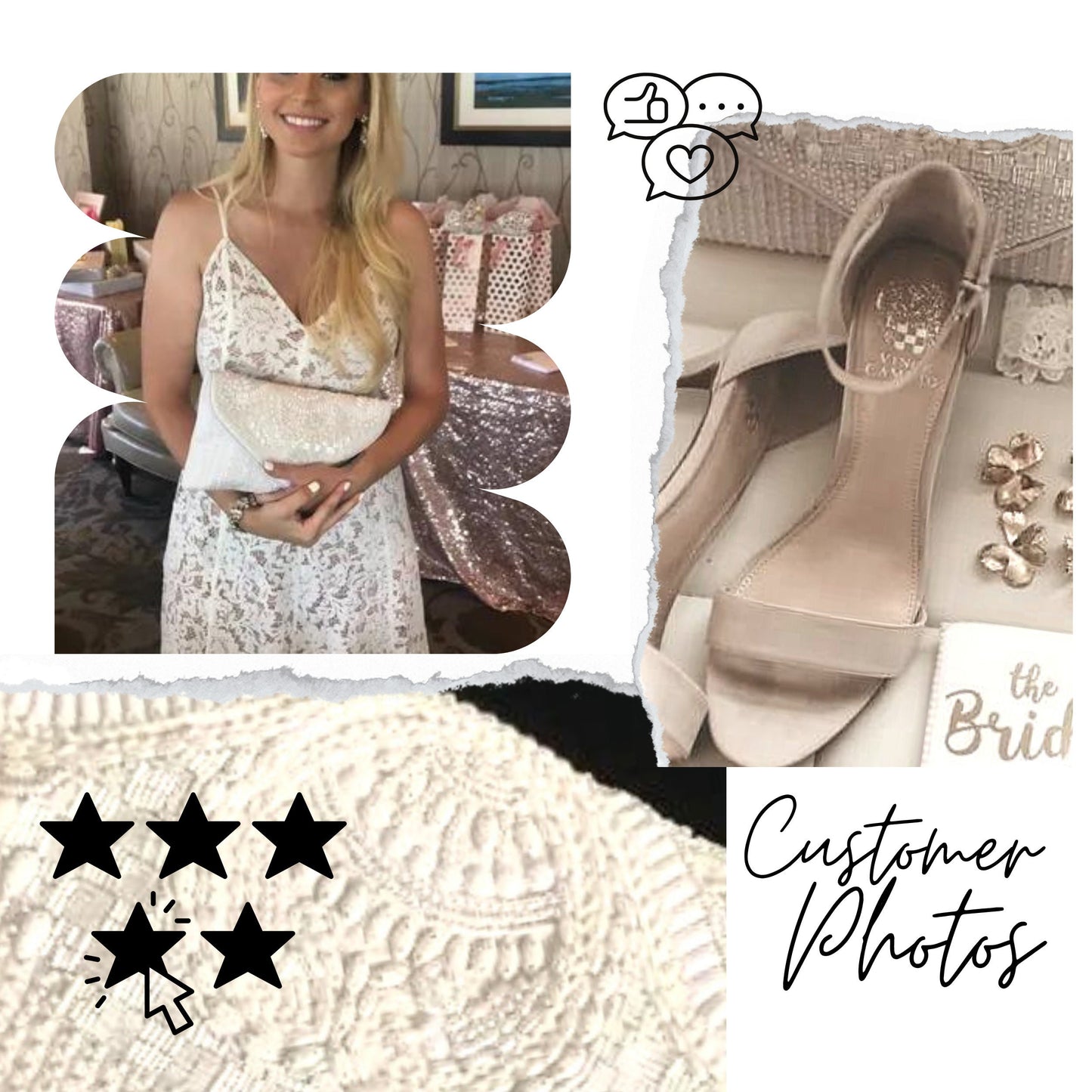 White Bridal Pearl Beaded Bag Clutch Crossbody Handbag
