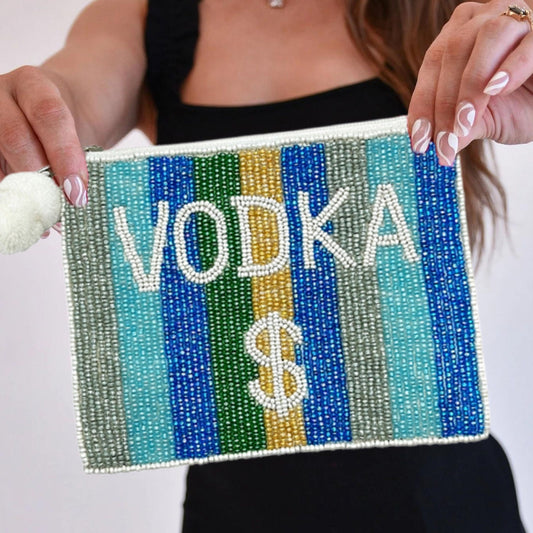 VODKA FUNDS Seed Beaded Storage Money Coin Pouch