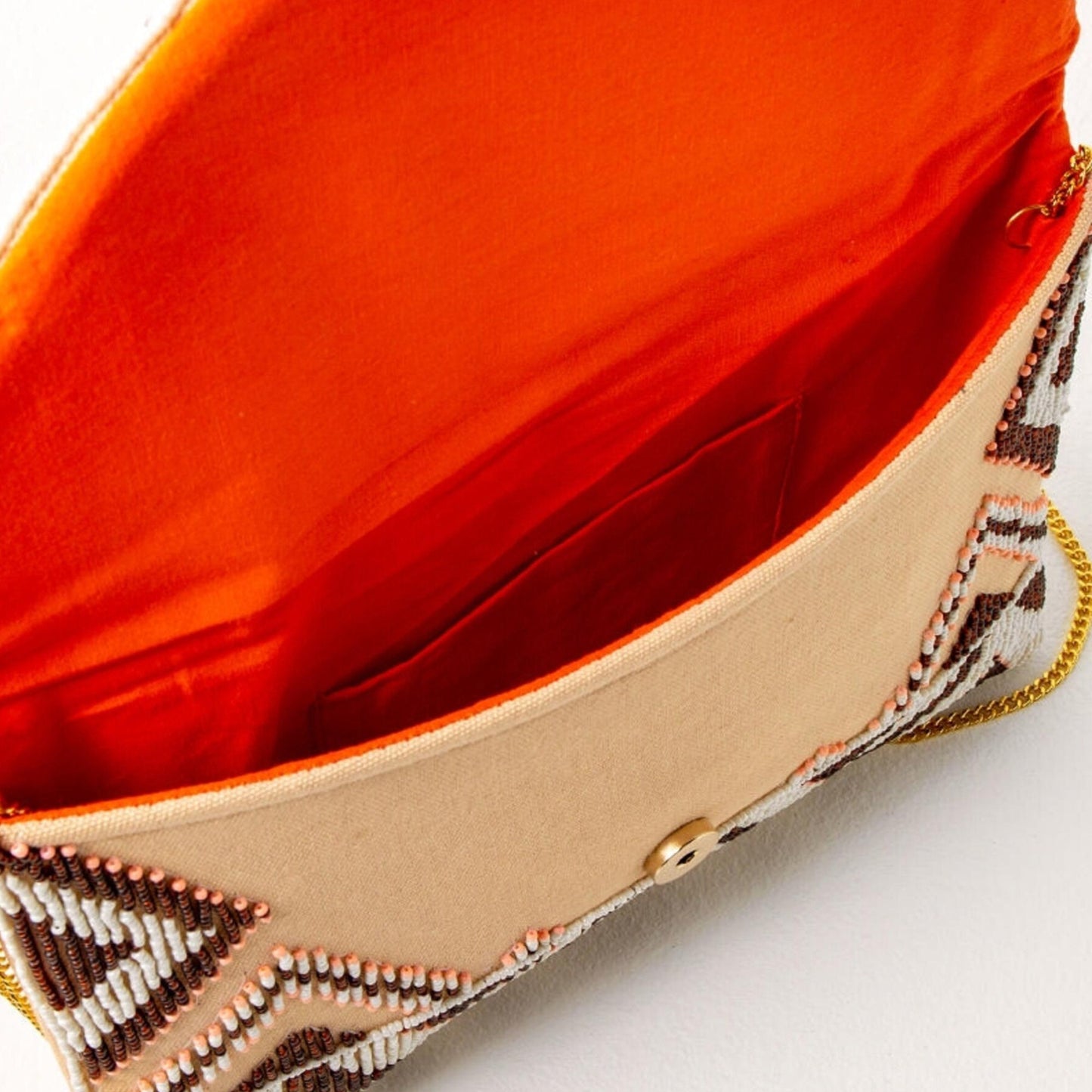 Gia Geometric Beaded Crossbody Clutch Handbag