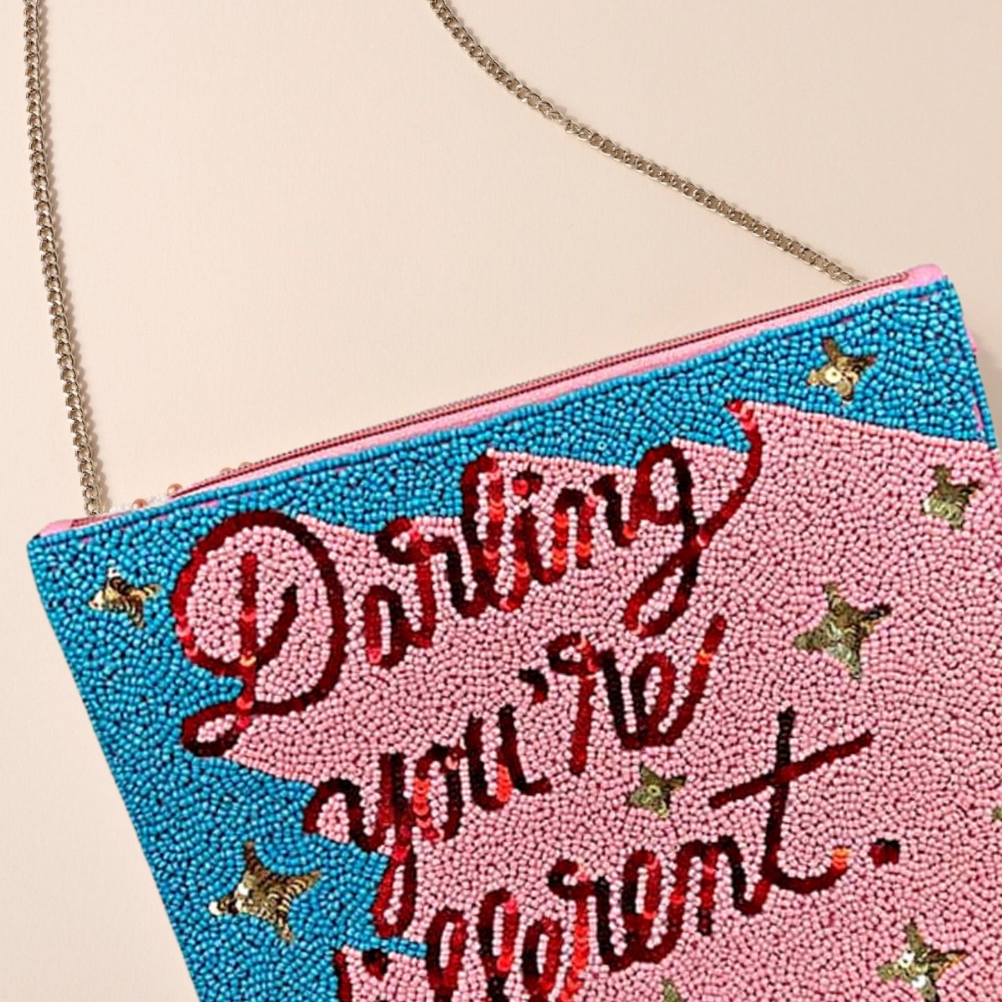 Darling You're Different Beaded Crossbody Clutch Handbag