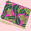 Pink Botanical Beaded Crossbody Clutch Handbag