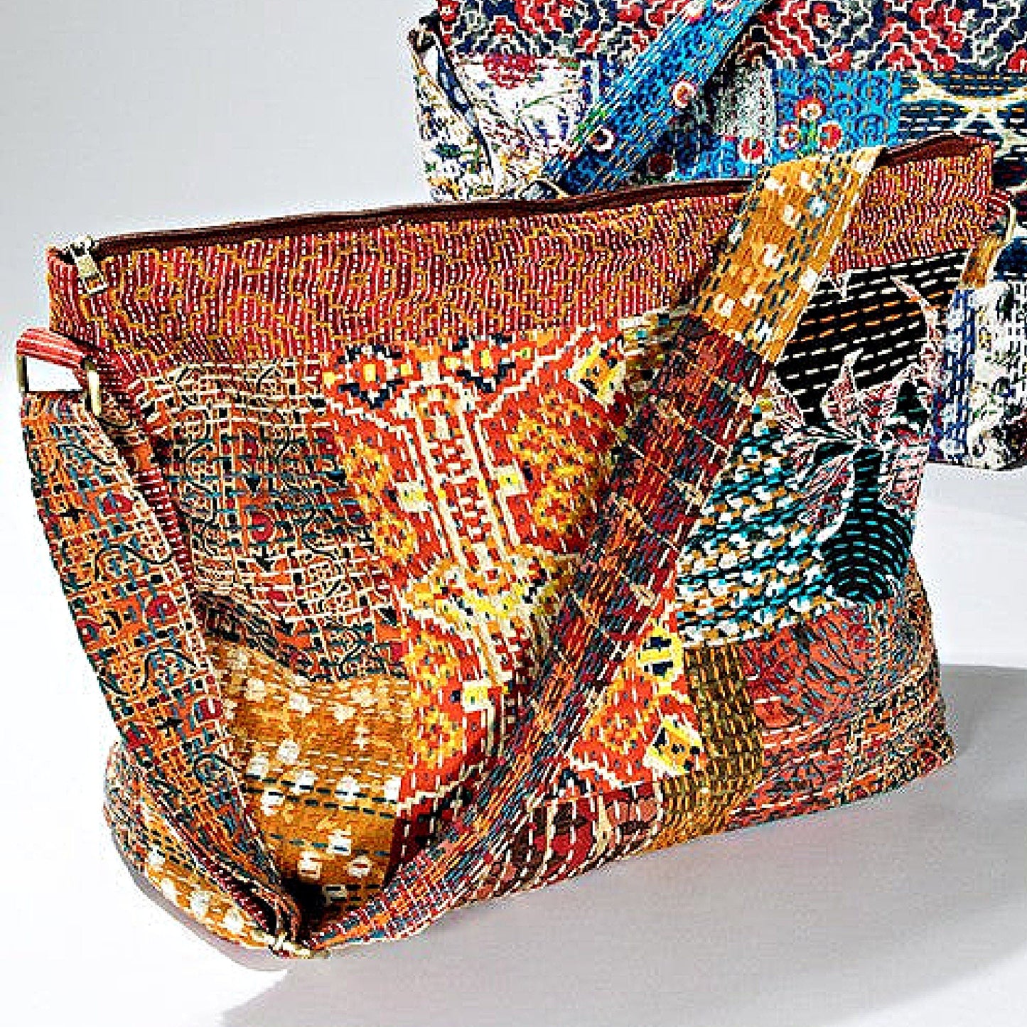 Bohemian Flower Child Patchwork Boho Style Tote Shoulder Bag