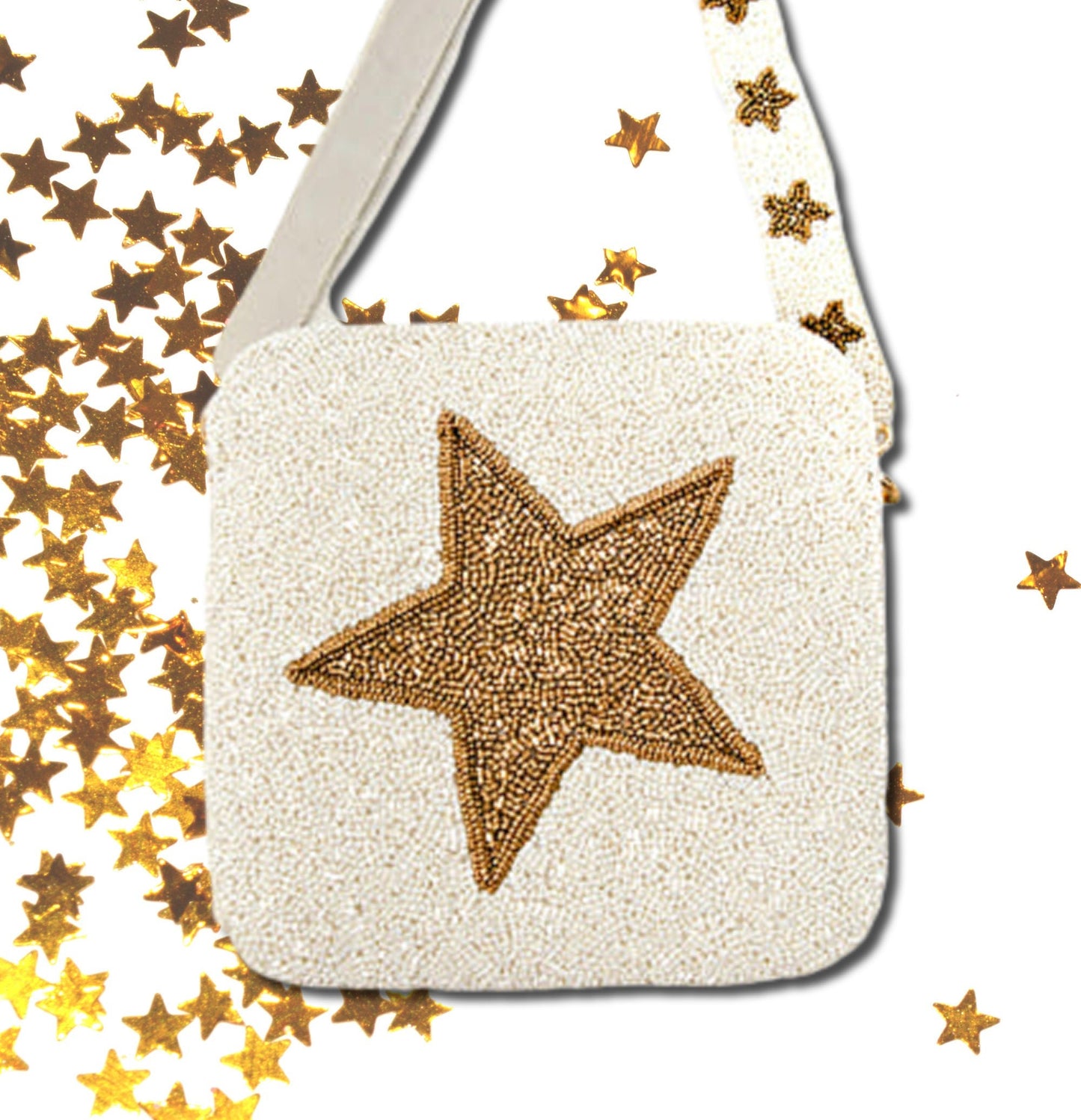 Superstar Beaded Box Bag Handbag with Bead Star Strap