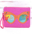 Sunglasses Tropical Beaded Clutch Wristlet Bag
