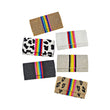 Fully Beaded Rainbow Striped Crossbody Clutch Handbag