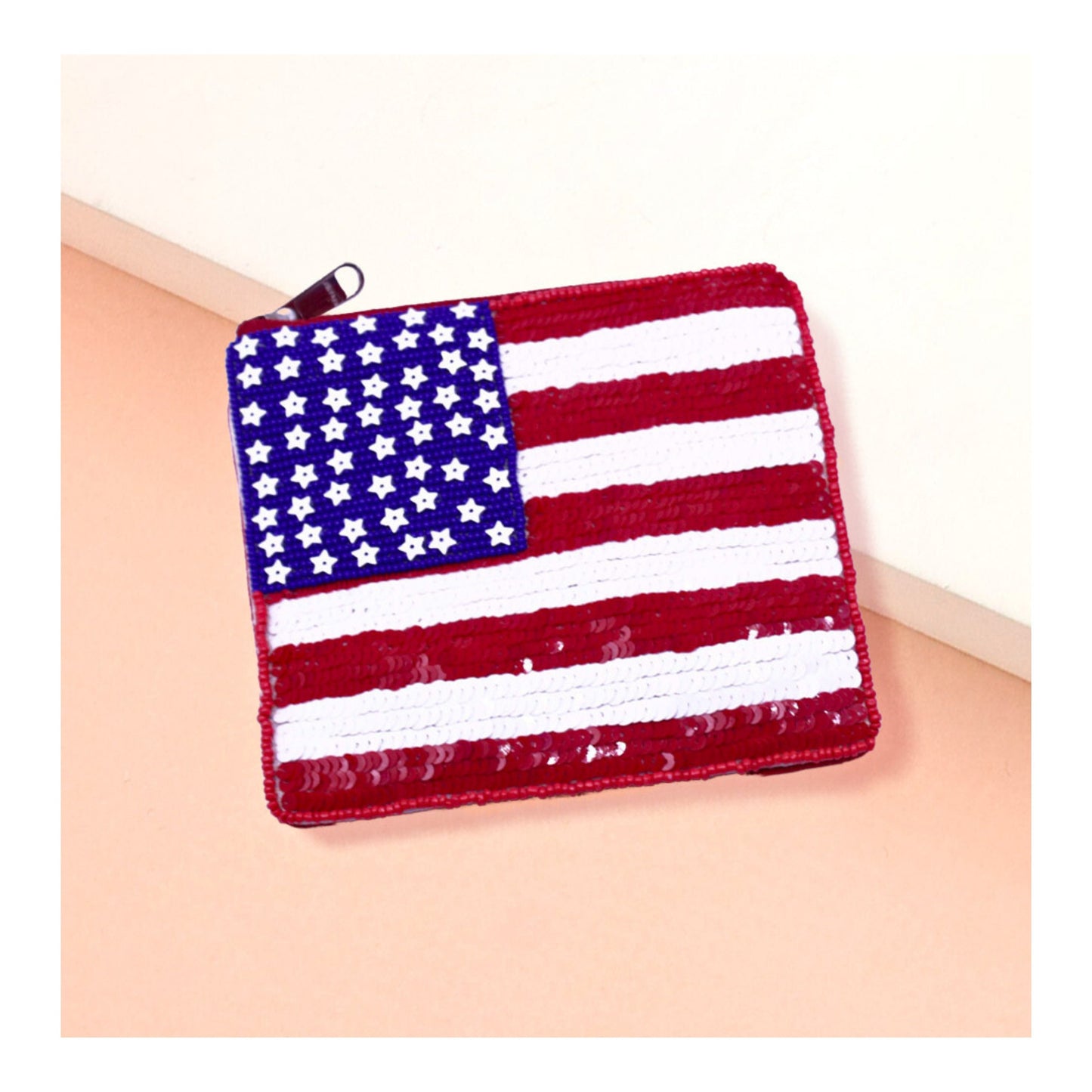 Patriotic USA American Pride Beaded Coin Pouches
