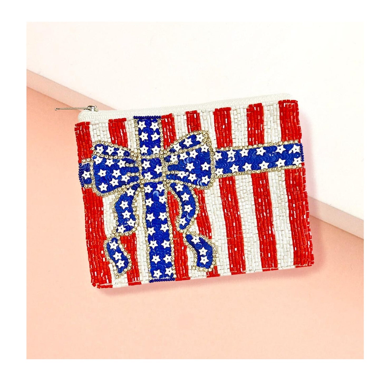 Patriotic USA American Pride Beaded Coin Pouches