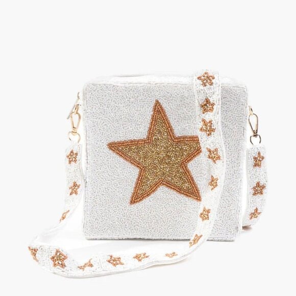 Superstar Beaded Box Bag Handbag with Bead Star Strap