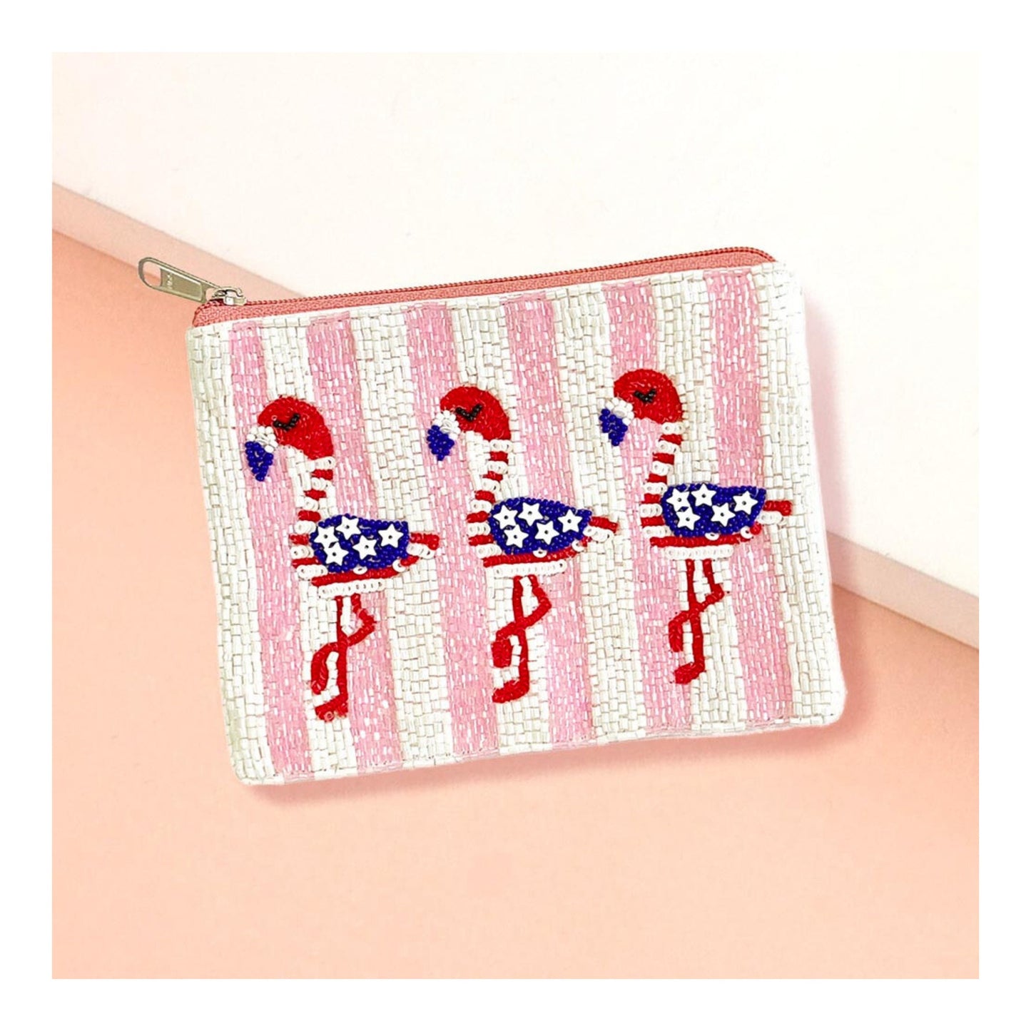 Patriotic USA American Pride Beaded Coin Pouches