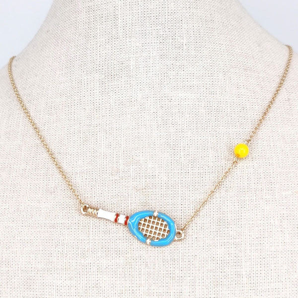 Court Couture Tennis Theme Pendant Necklace