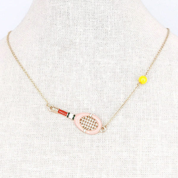 Court Couture Tennis Theme Pendant Necklace