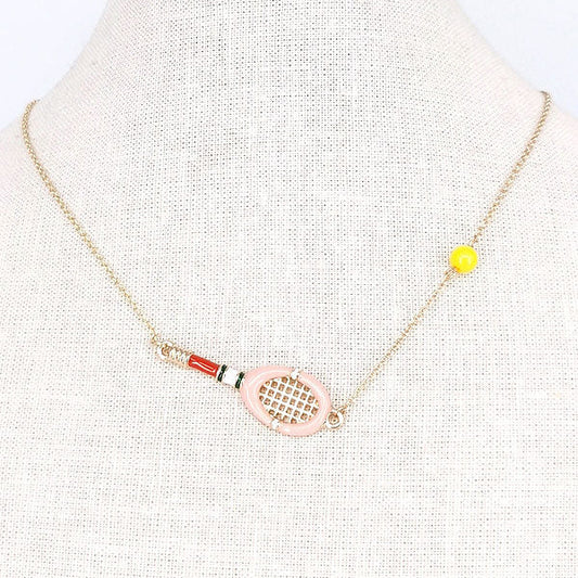 Court Couture Tennis Theme Pendant Necklace