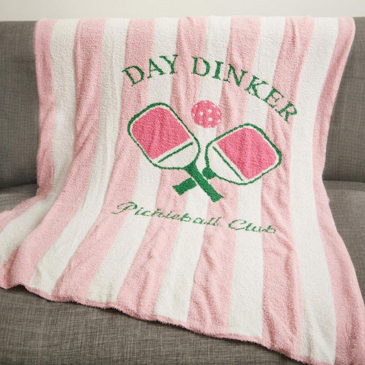 Pink Pickleball Day Dinker Throw Blanket