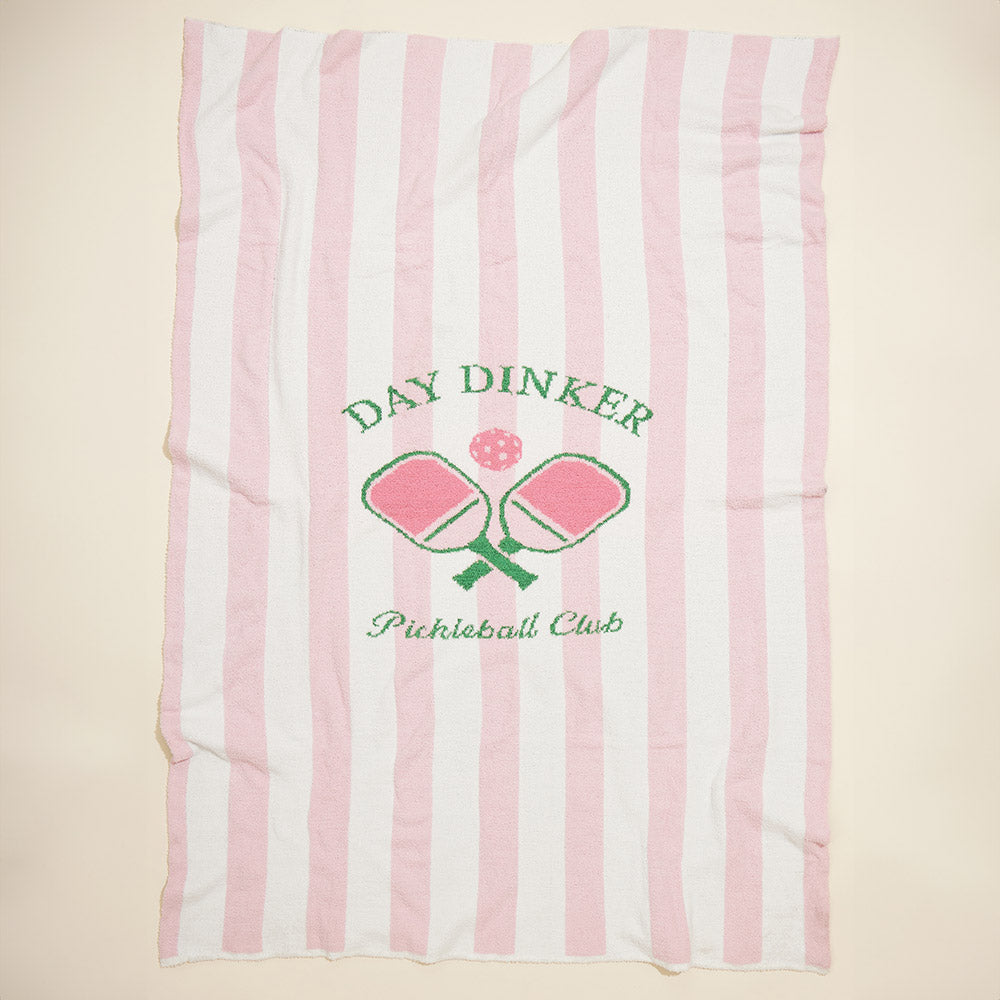 Pink Pickleball Day Dinker Throw Blanket