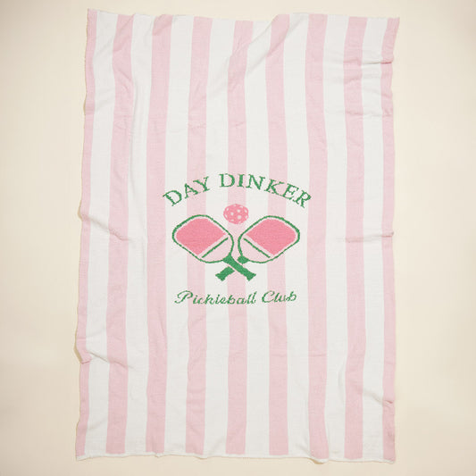 Pink Pickleball Day Dinker Throw Blanket