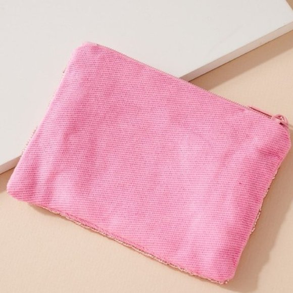 OUR MOM OUR QUEEN Beaded Coin Pouch