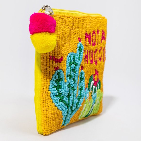 Not A Hugger Autism Awareness Beaded Storage Coin Pouch