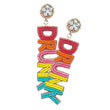 DRUNK Colorful Seed Beaded Crystal Top Earrings