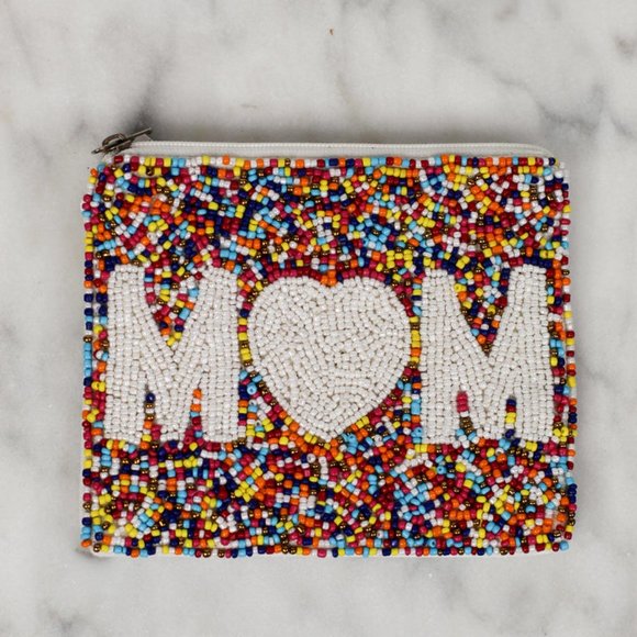 MOM Confetti Beaded Money Storage Pouch