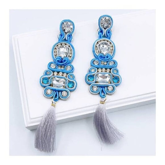 Carolina Surf French Soutache Statement Earrings