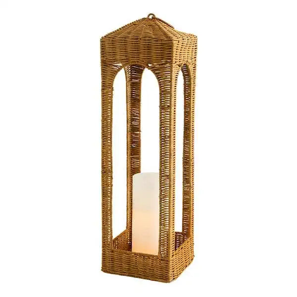 Bohemian Rattan 28" Candle Floor Lantern