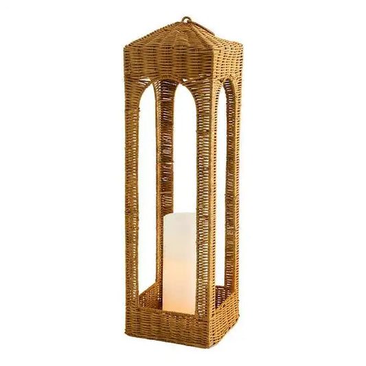 Bohemian Rattan 28" Candle Floor Lantern