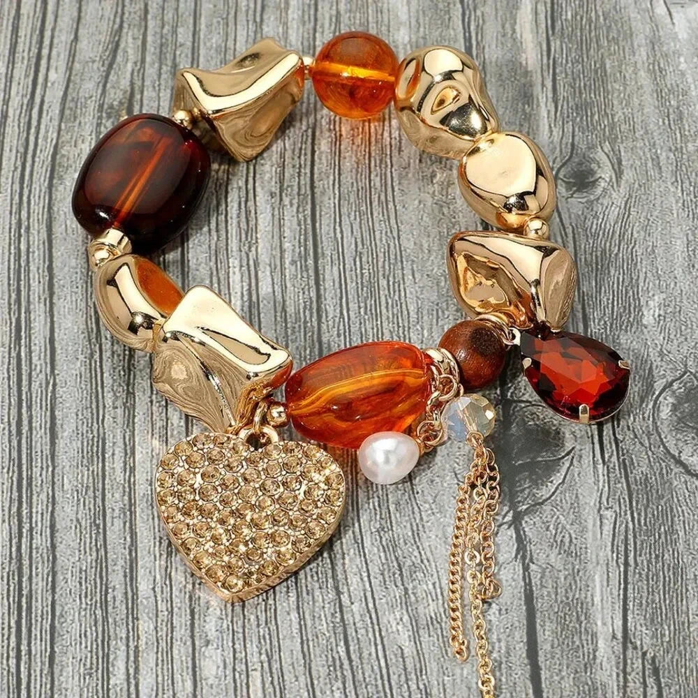 Have a Heart Pebble Stone Stretch Bracelet