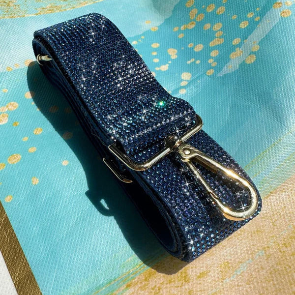 Black Sparkle Bling Crossbody Bag Strap